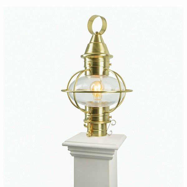 Norwell American Onion Outdoor Post Light - Satin Brass 1711-SB-CL